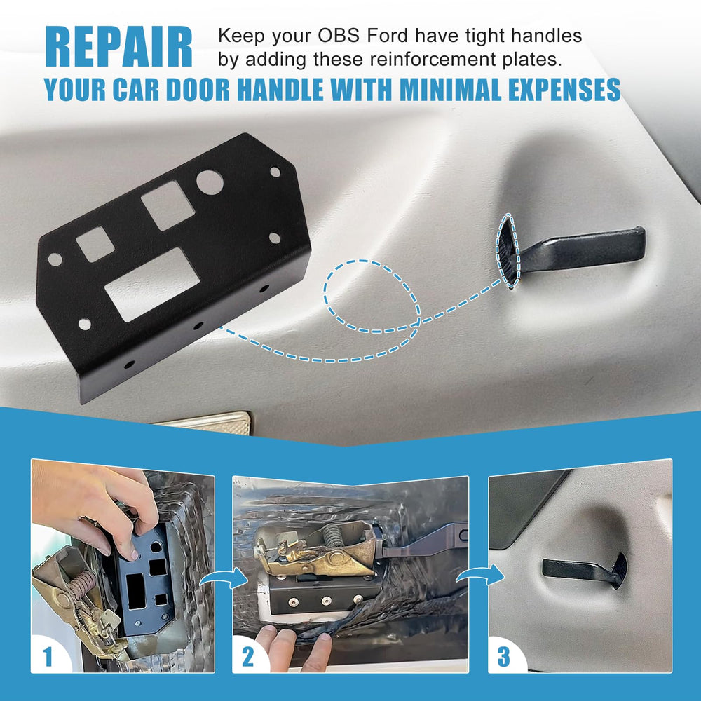 Drieaco plate mounted inside door demonstrating reinforced handle stability