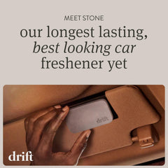 drift stone fitted in metal clip attached to vent for discreet freshening
