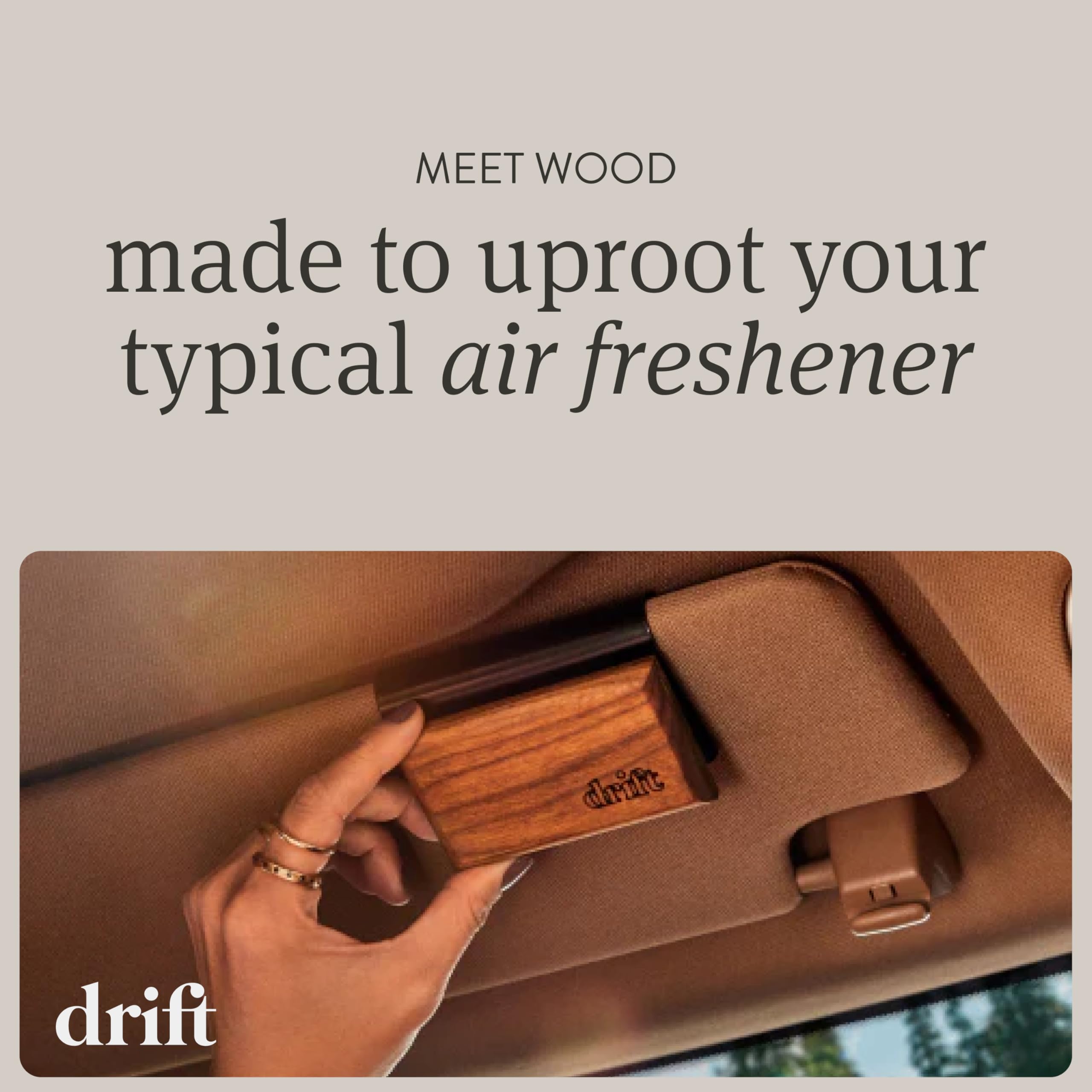 drift wood disc mounted on visor clip demonstrating simple installation and airflow benefit