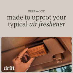drift wood disc mounted on visor clip demonstrating simple installation and airflow benefit