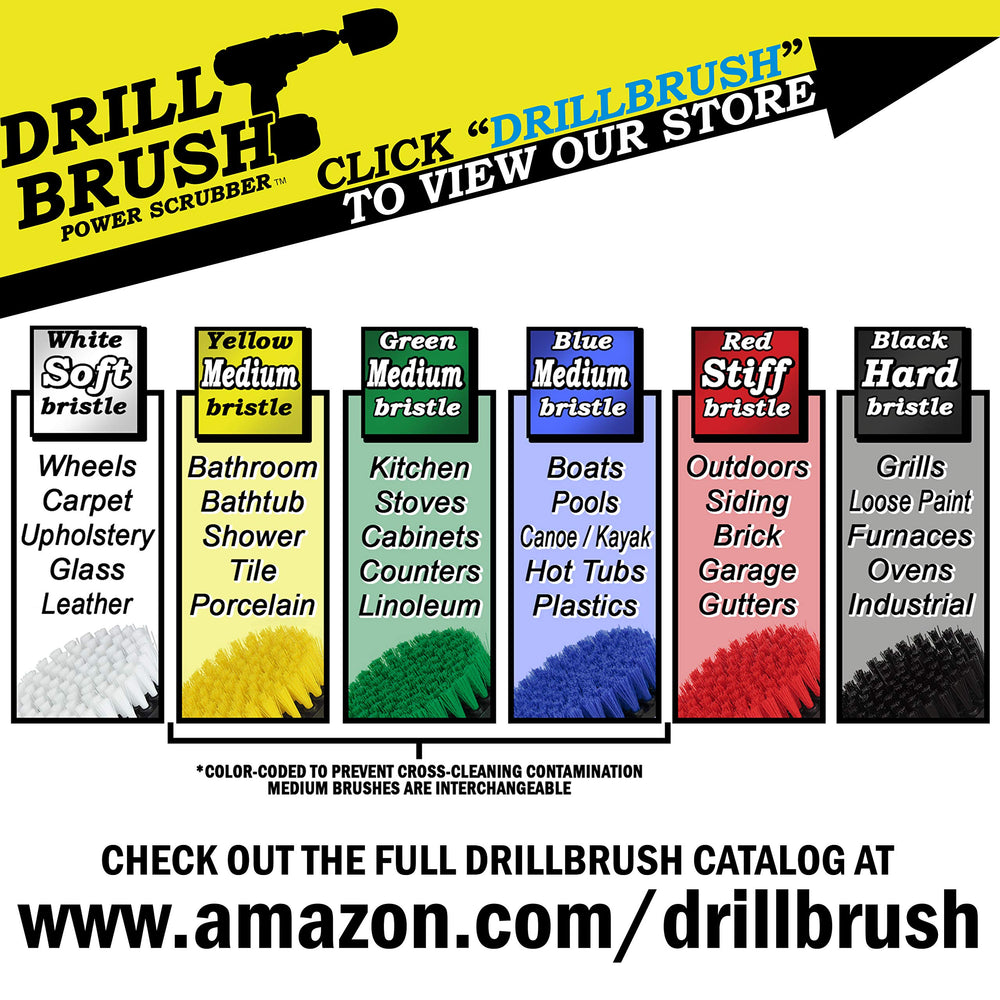 Drillbrush 2-inch detail brush in use scrubbing grout for faster restoration
