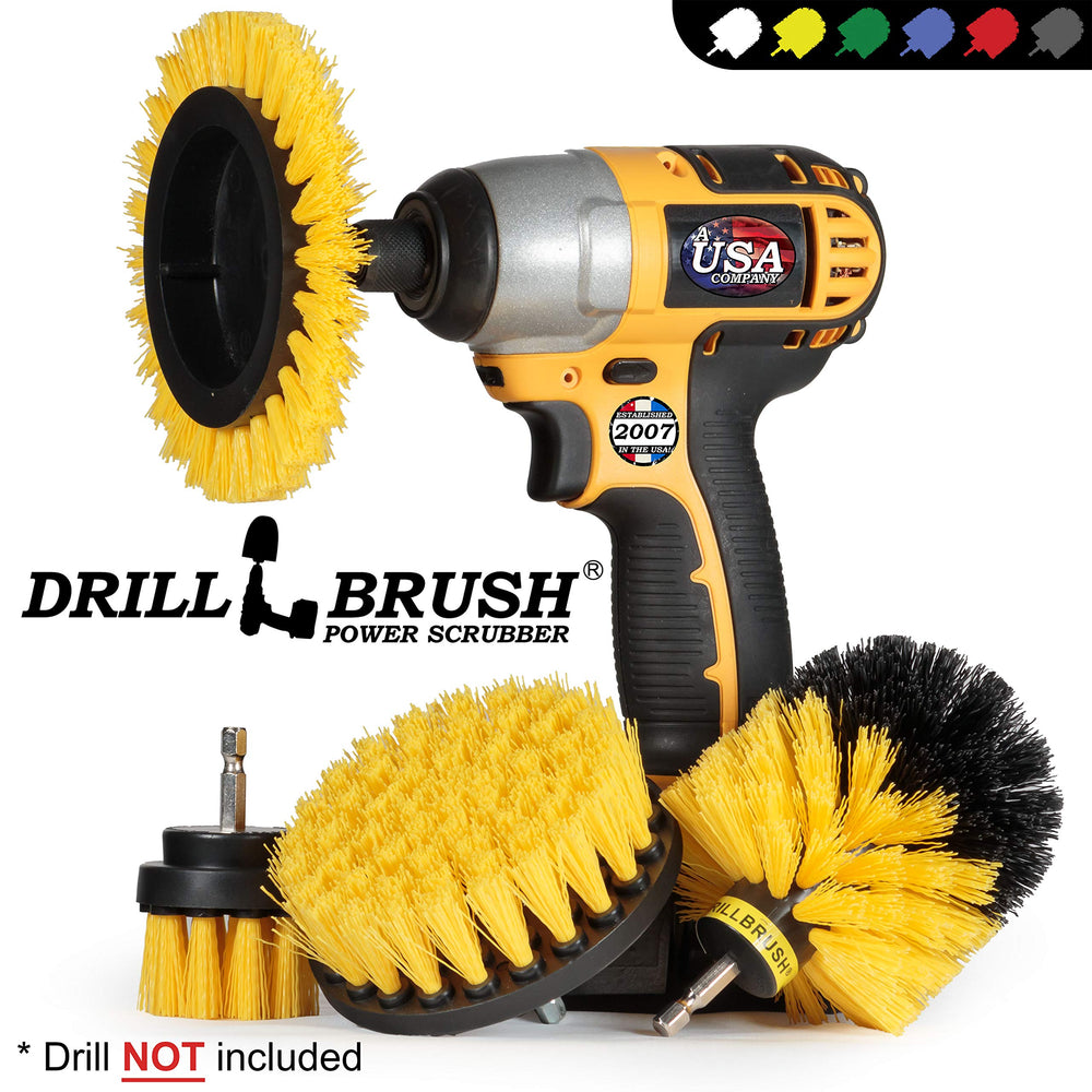 Drillbrush crevice wheel tackling shower track dirt for deep gap cleaning