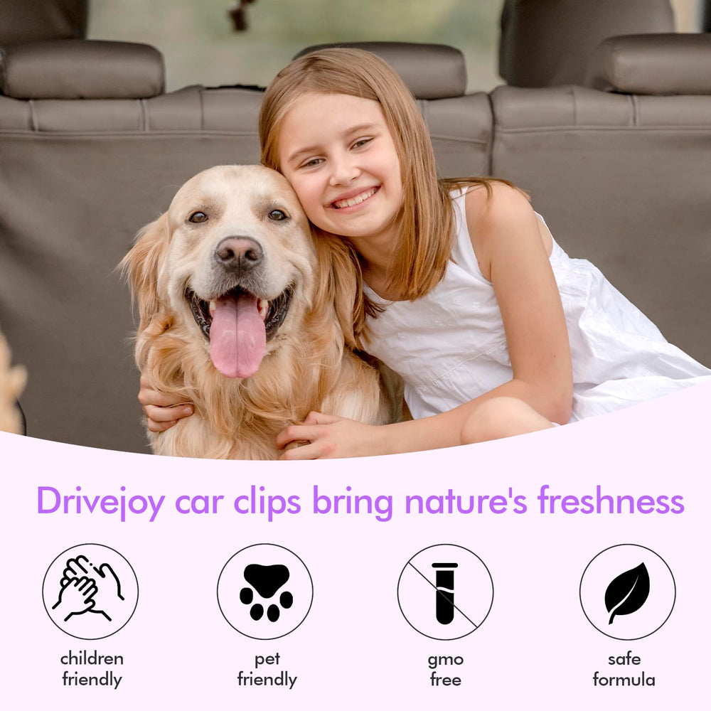 DRIVEJOY clip attached to car vent demonstrating secure fit and airflow