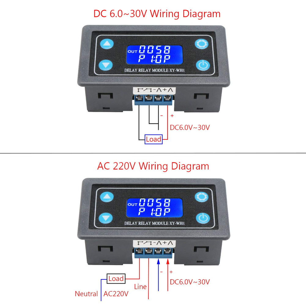 DROK relay side connectors close-up showing terminal pins and wiring convenience