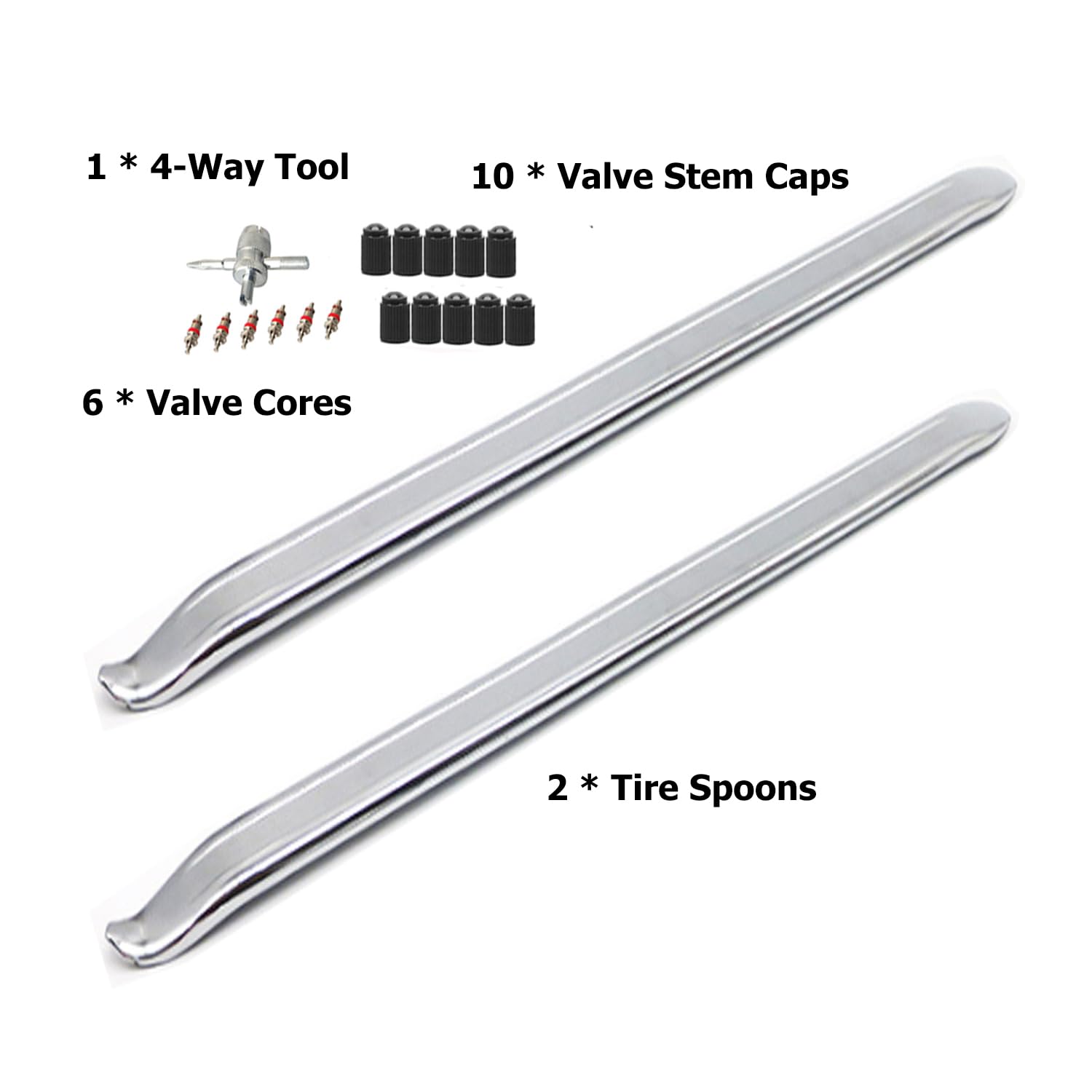Dr.Roc valve tool and spare cores layout for quick valve replacements