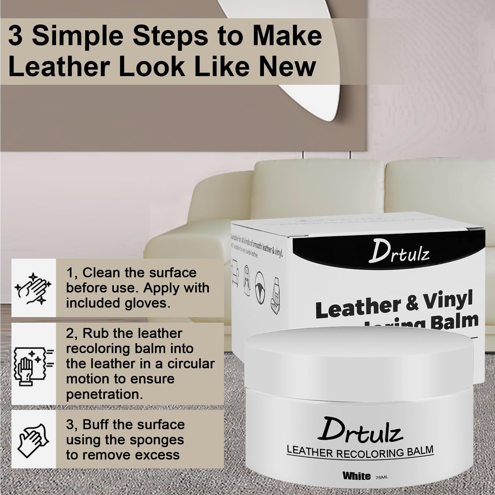 drtulz hand holding 75ml container to show compact size and portability benefit