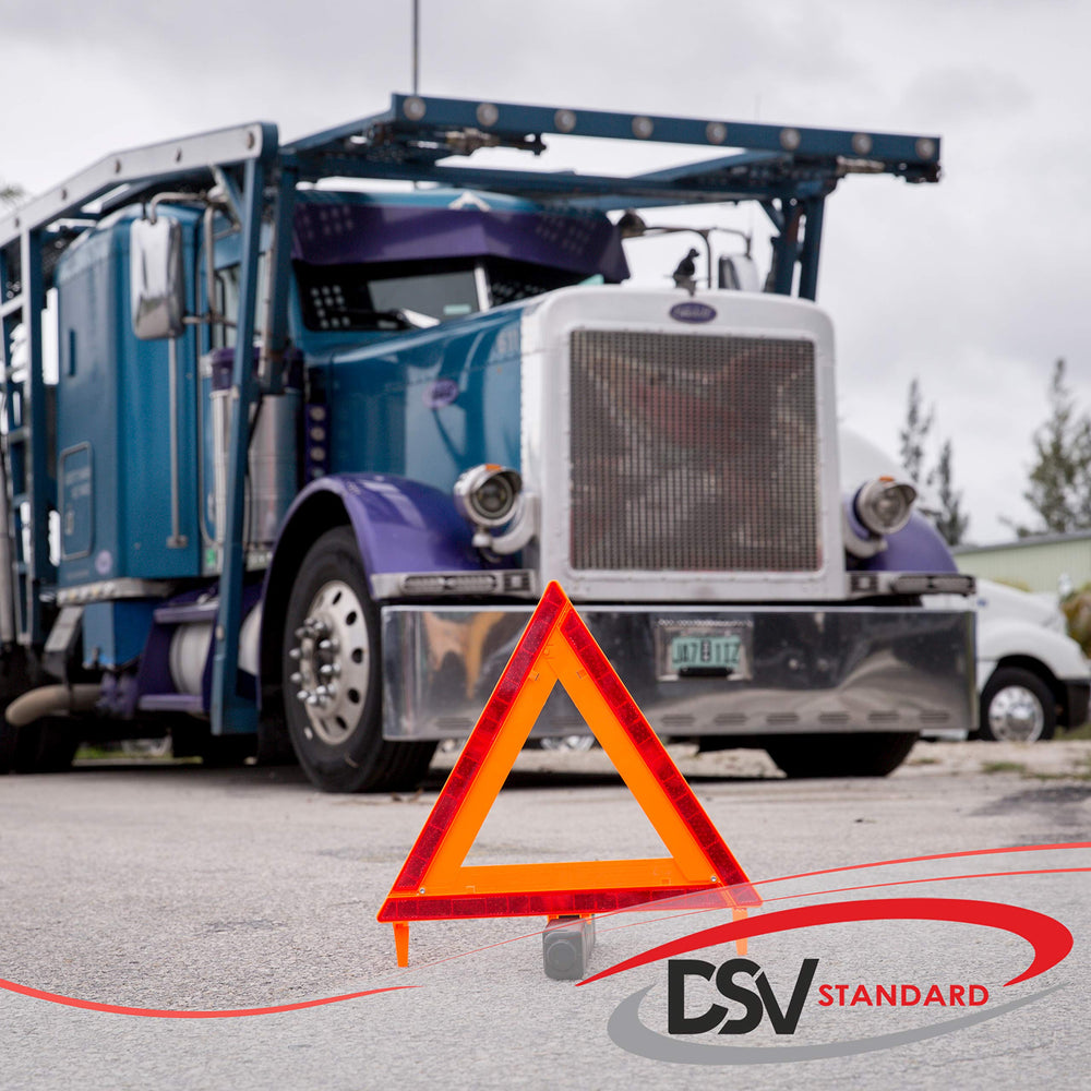 DSV Standard close-up of reflective panels highlighting visibility from headlights for improved safety