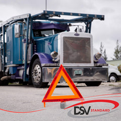 DSV Standard close-up of reflective panels highlighting visibility from headlights for improved safety