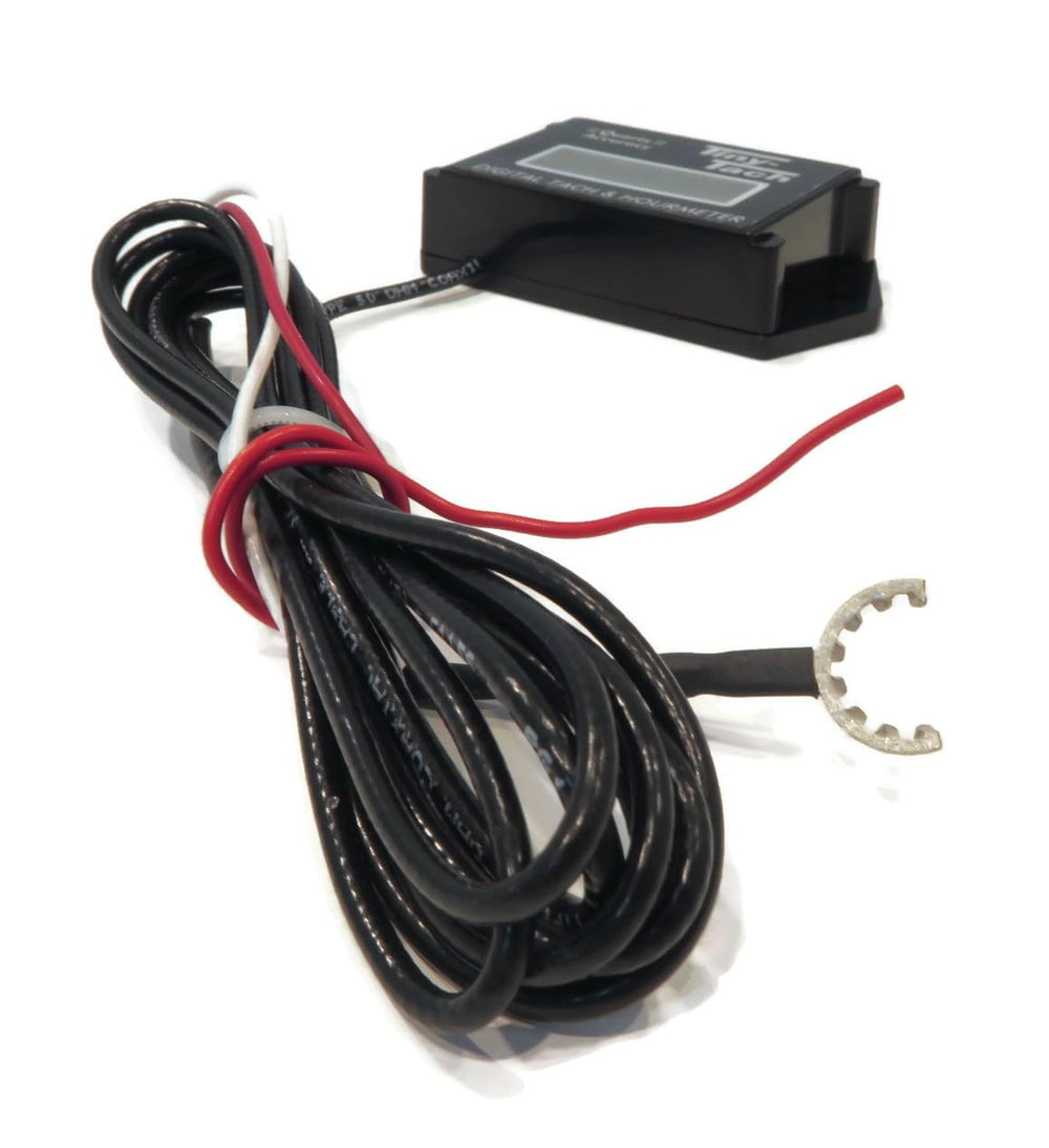 DTI Tiny Tach TT2B display detail highlighting digits for accurate hour recording