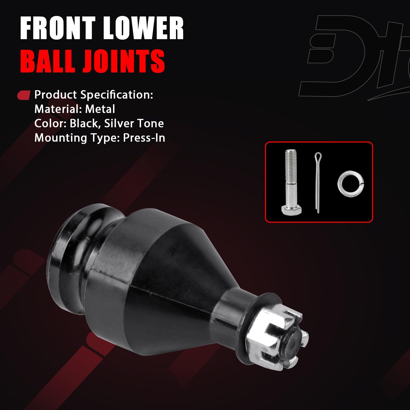 Dtomi ball joint packaging with two units in box showing ready-to-install benefit