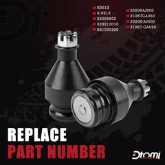 Dtomi ball joint side profile and stud highlighting precision machining benefit