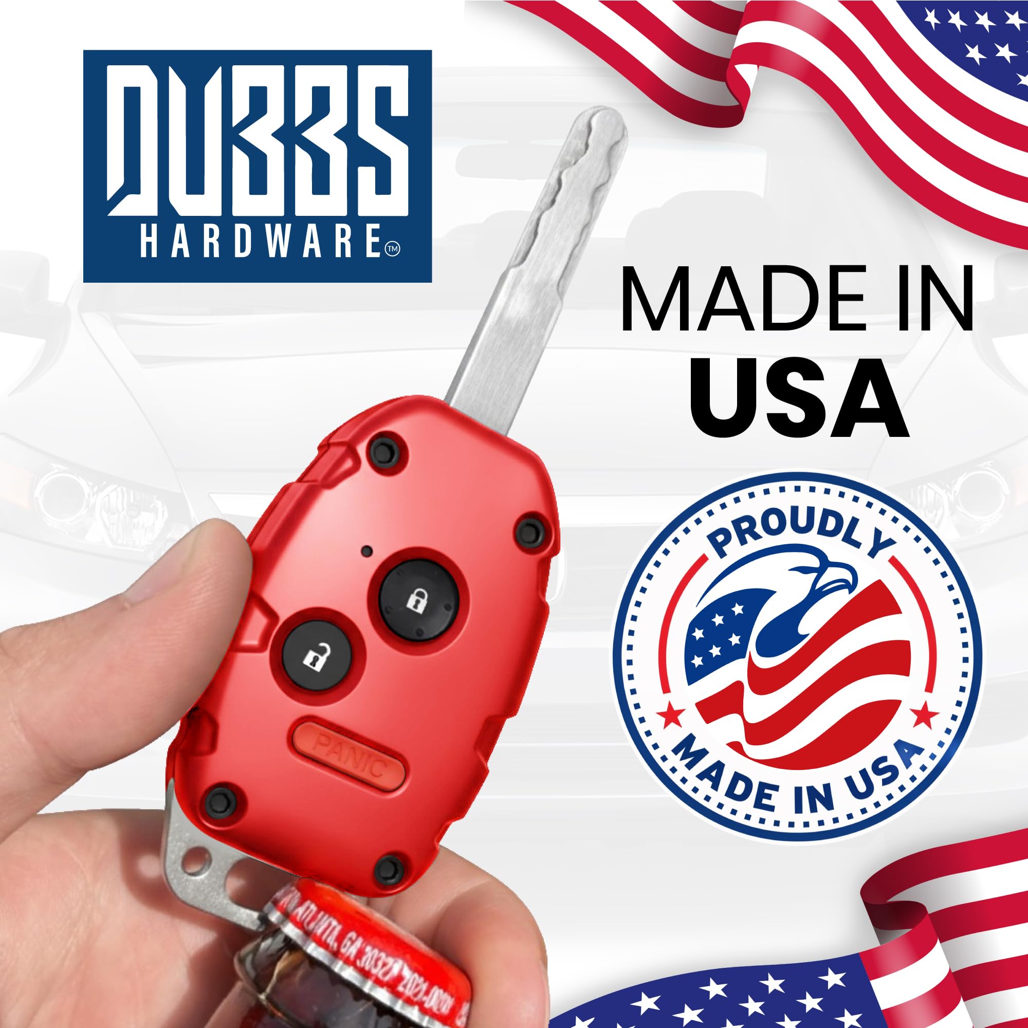 Dubbs Hardware red finish close-up showing scratch-resistant look and appeal