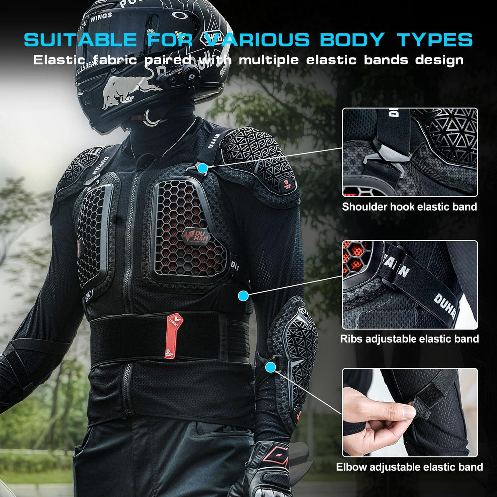 DUHAN jacket worn by rider on dirt bike demonstrating ventilation and mobility