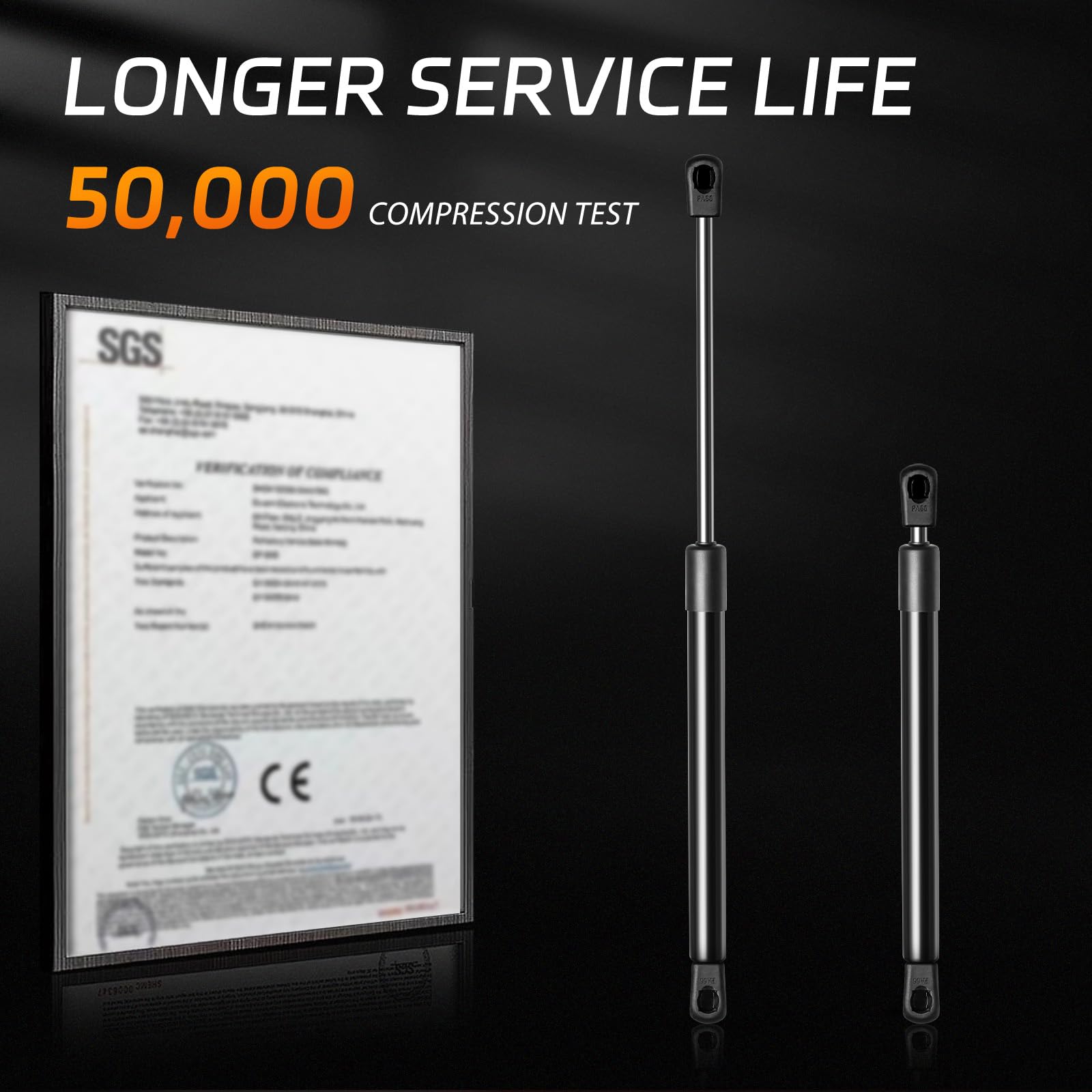 Dukuge strut beside ruler showing 26.97-inch extension for accurate fit verification