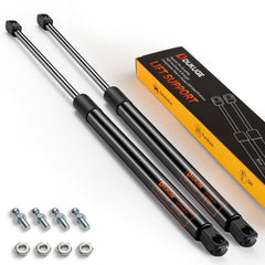 Dukuge front view of 20 inch gas strut pair showing durable finish and labeling for clear fit guidance