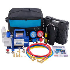 DUMOS vacuum pump front view showing compact design and stable base for fast evacuation