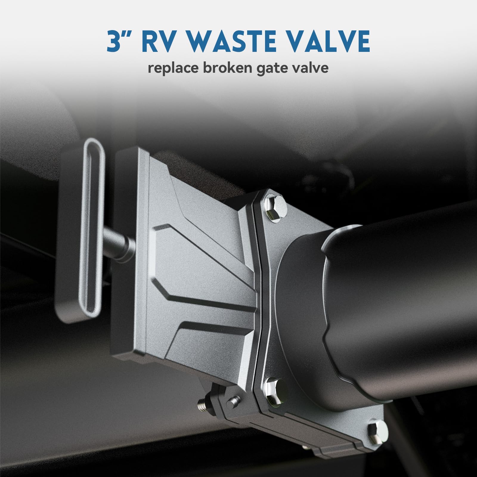 DUMPMAN close-up of rotatable flow handle for smoother operation