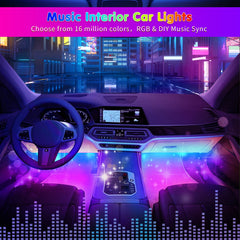 DUOFU365 installed in car footwell demonstrating ambient lighting that enhances cabin mood