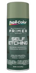 Dupli-Color can front view showing green primer label for accurate product ID and selection