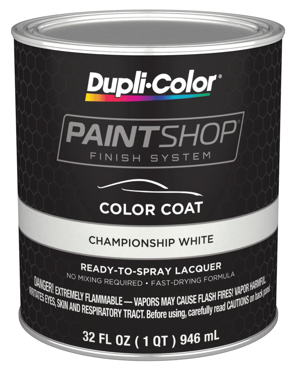 Dupli-Color front view of quart can showing product for fast application