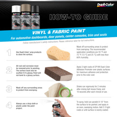 Dupli-Color gloss black being sprayed on dashboard, demonstrating smooth application