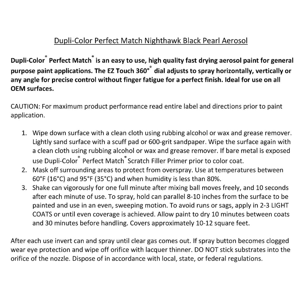 Dupli-Color packaging with paint code sticker to confirm exact factory match