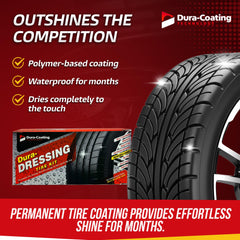 DURA-COATING TECHNOLOGY dressing bottle detail showing polymer formula benefit