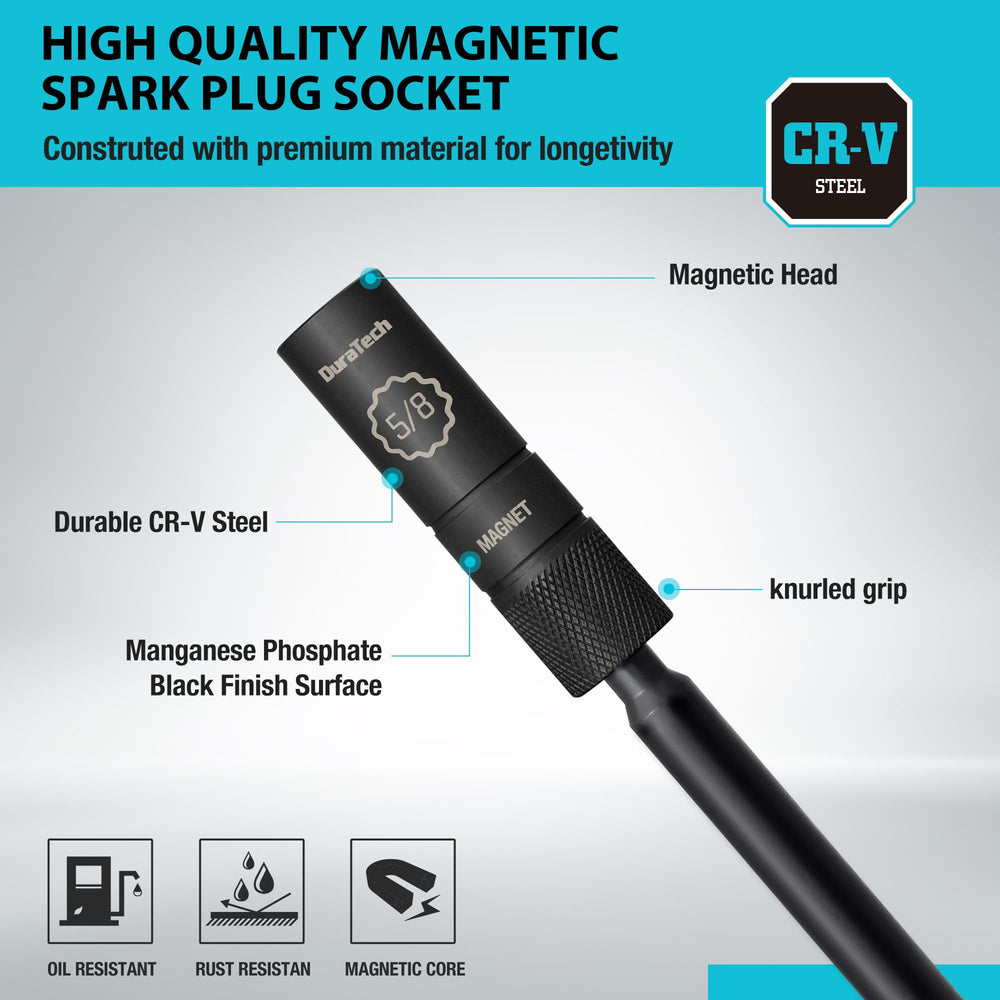 DURATECH view of the magnetic core securing a spark plug to prevent drops