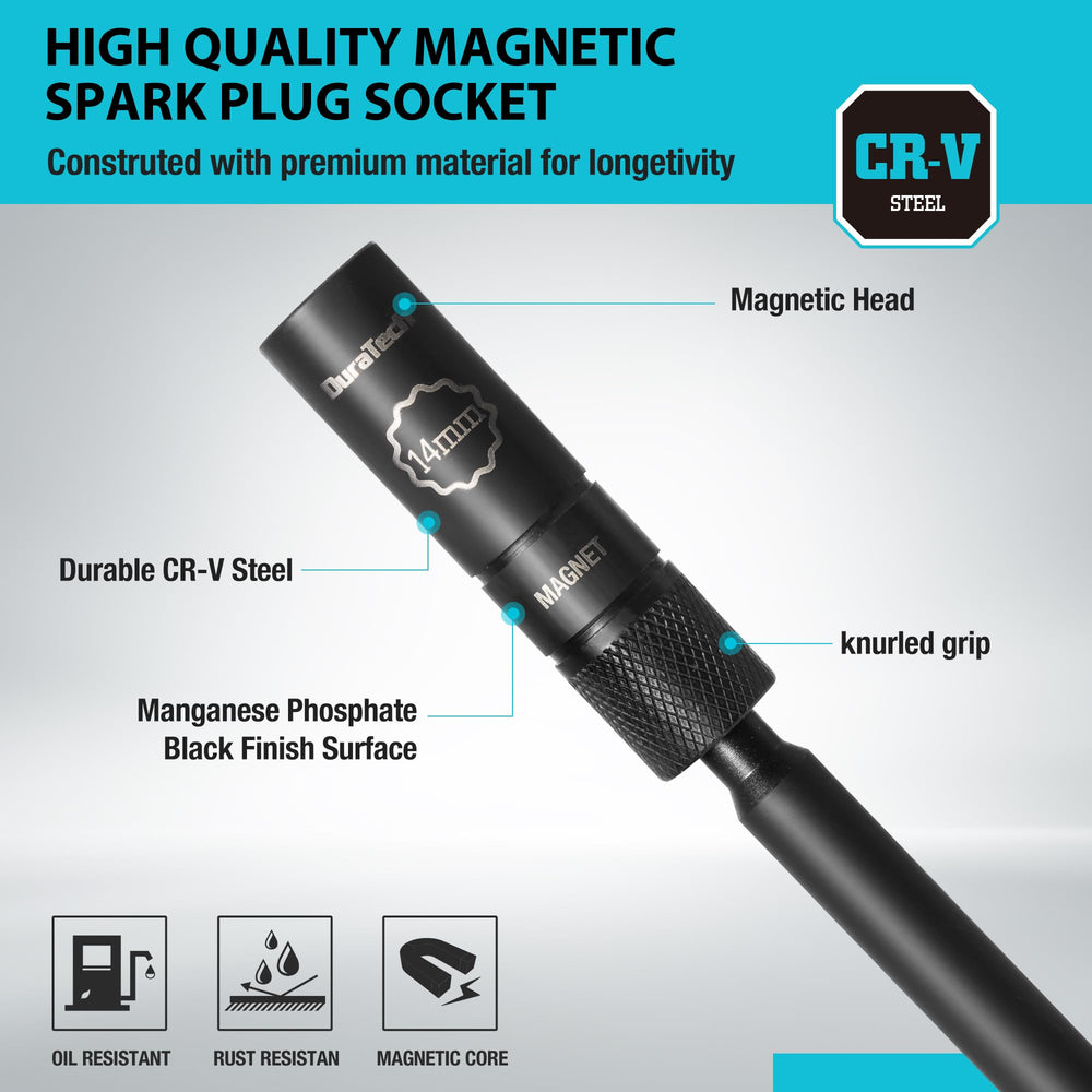 DURATECH magnetic core holding a spark plug to prevent drops during removal