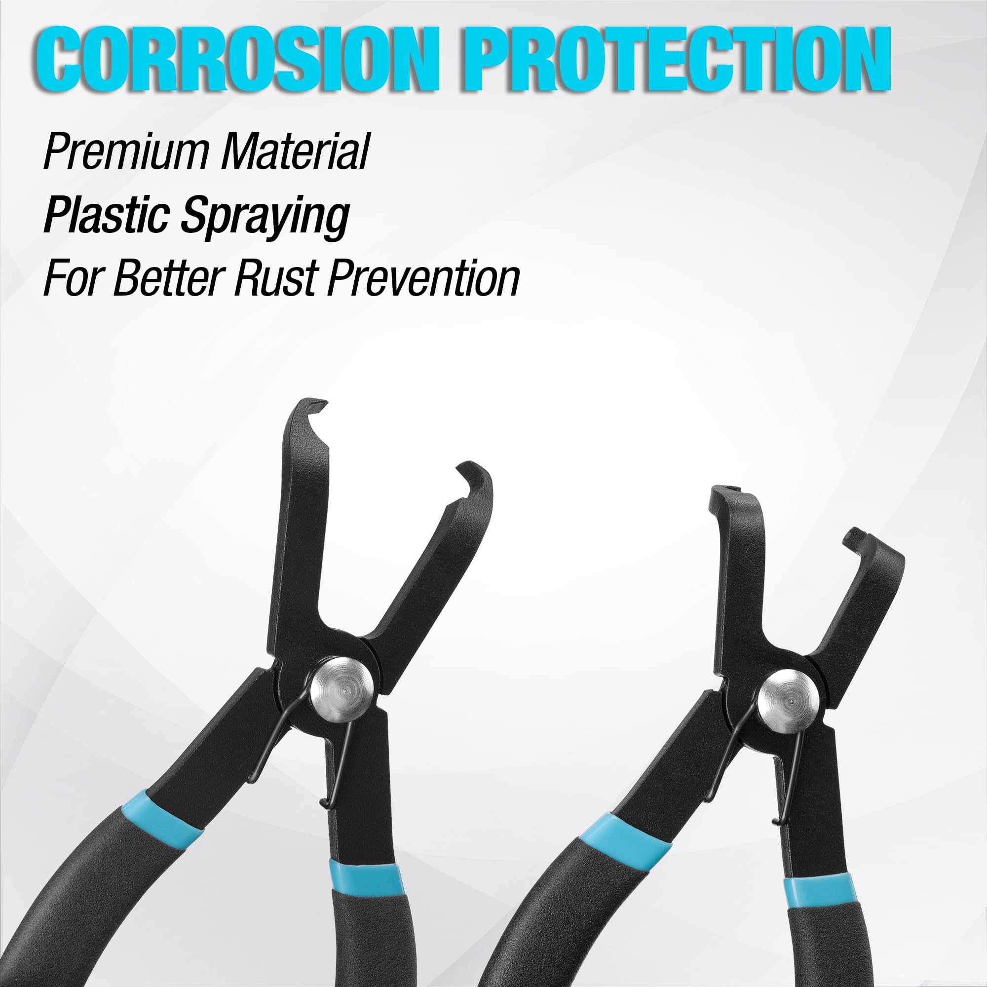 DURATECH pliers removing door panel clip showing safe non-destructive use