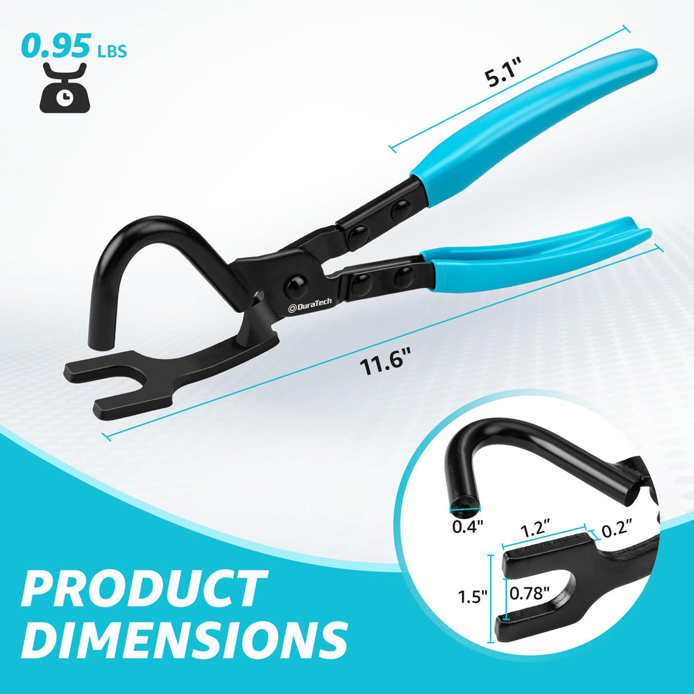 DURATECH pliers beside ruler showing compact size for confined areas