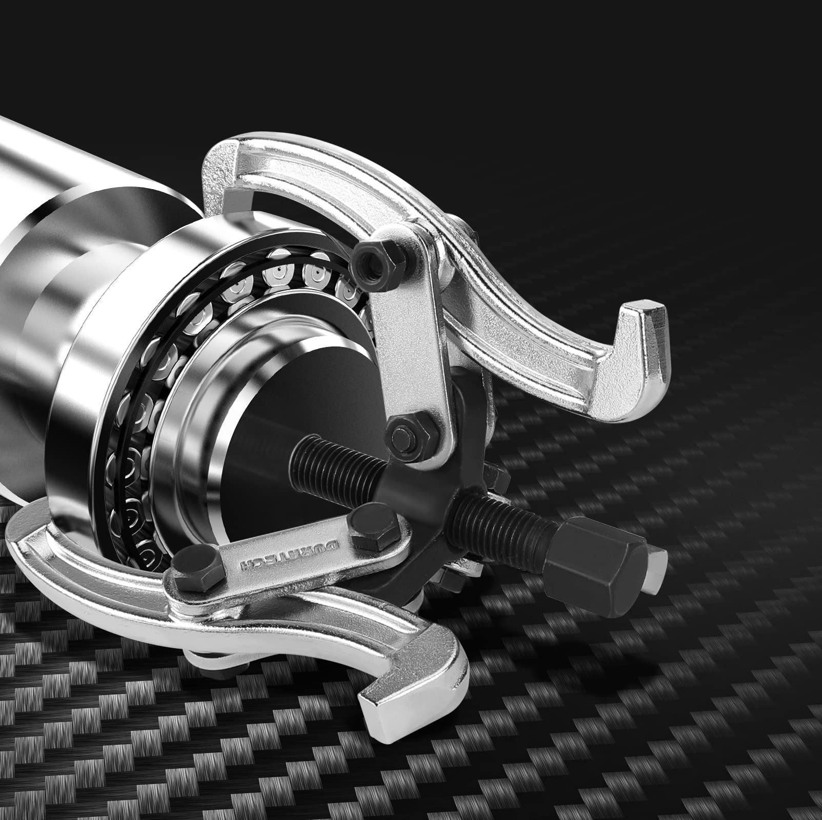 DURATECH size comparison beside a wrench illustrating reach and scale for tight spaces