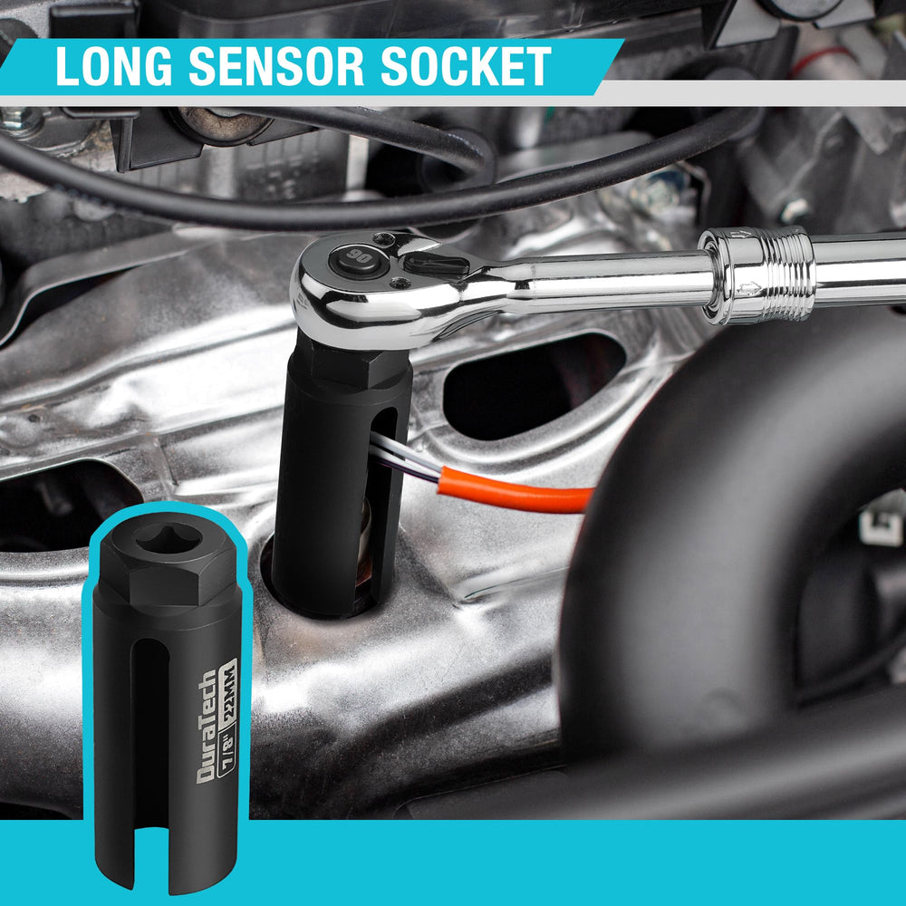 DURATECH socket in use removing oxygen sensor from exhaust, faster servicing benefit