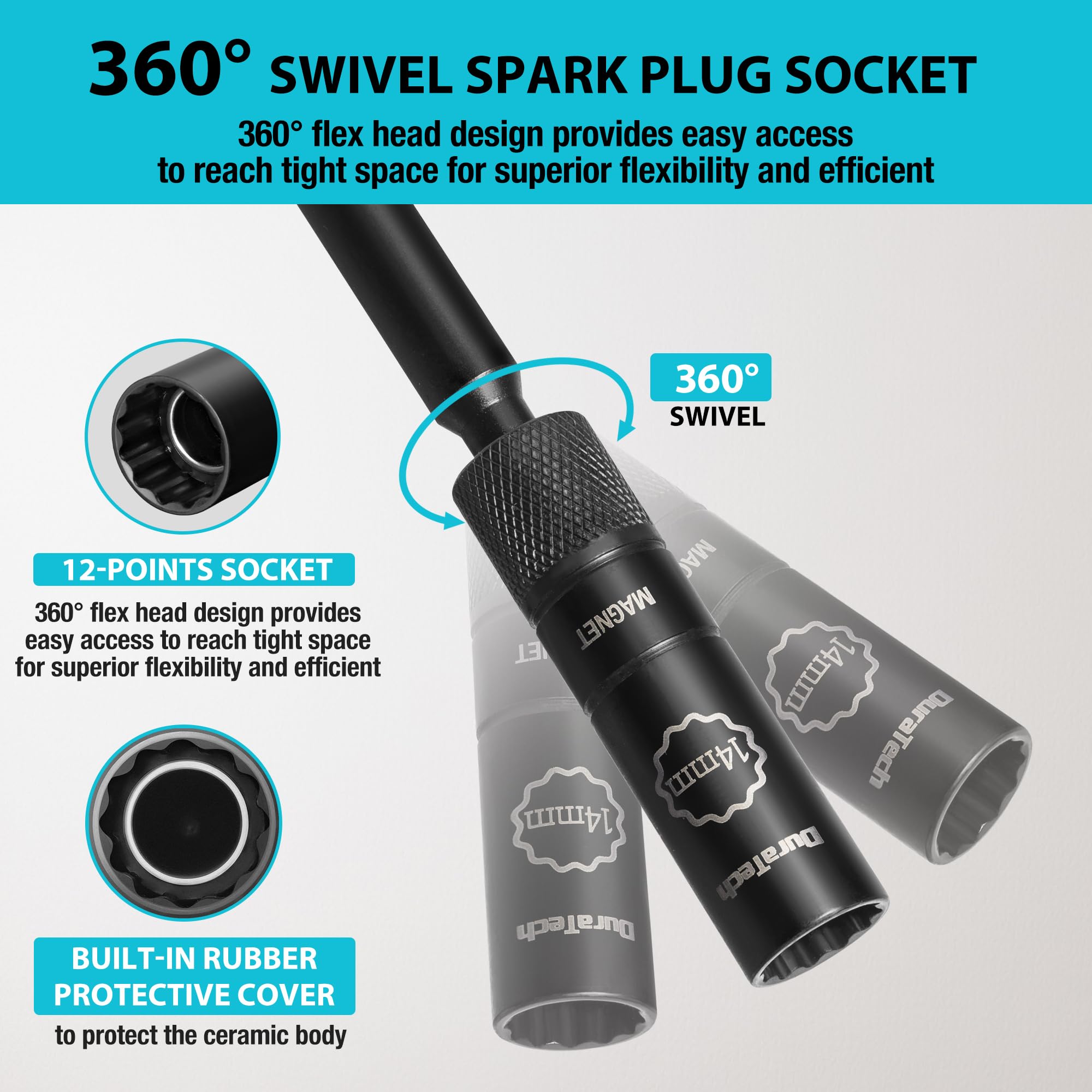 DURATECH thin-wall 12-point socket detail for faster engagement and precision
