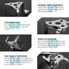DURATECH pliers and wrench in use on engine demonstrating easier filter removal