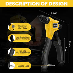 Duratl handle grip detail showing ergonomic PVC grip for reduced hand fatigue