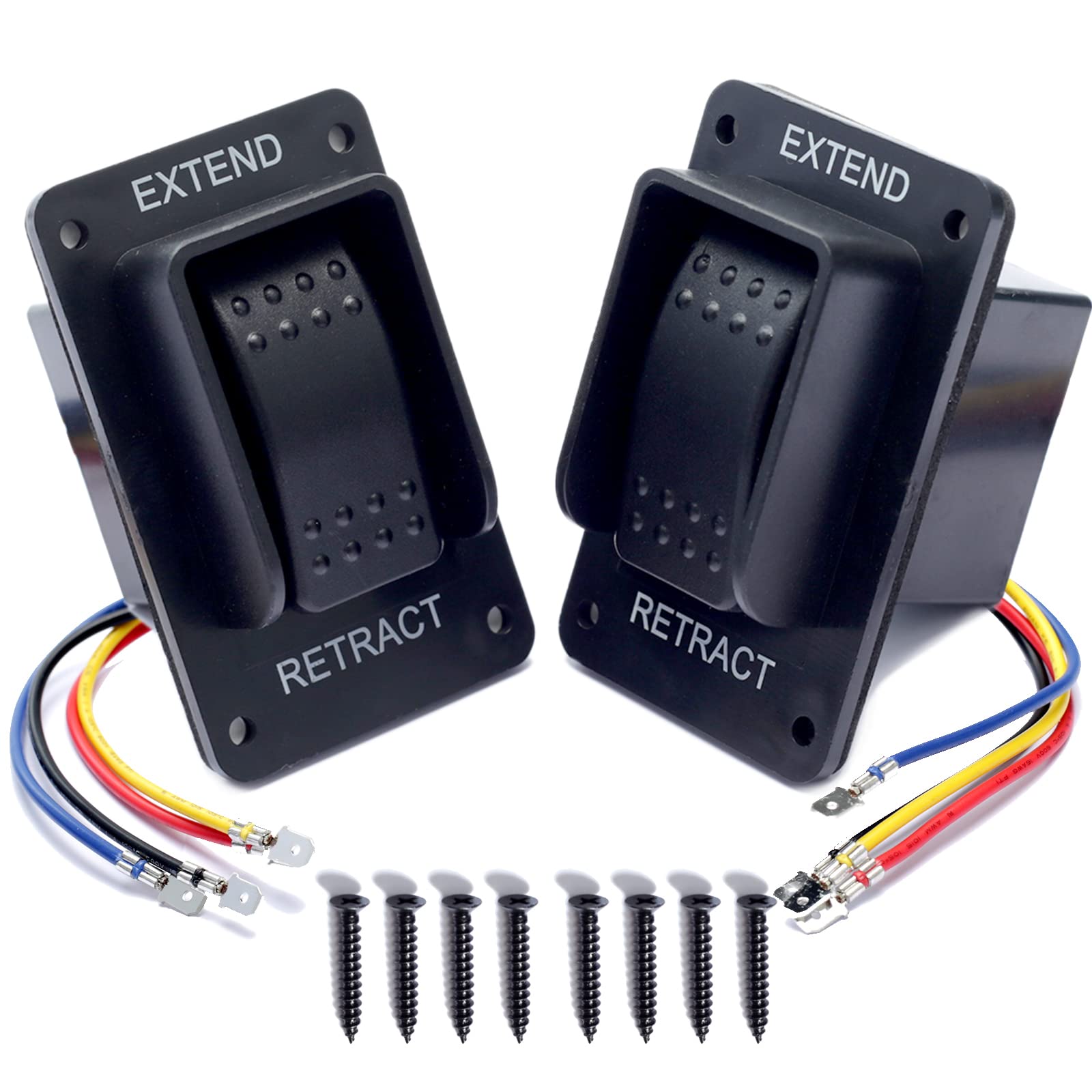 Dusledel front face switch showing EXTEND RETRACT markings for easy control
