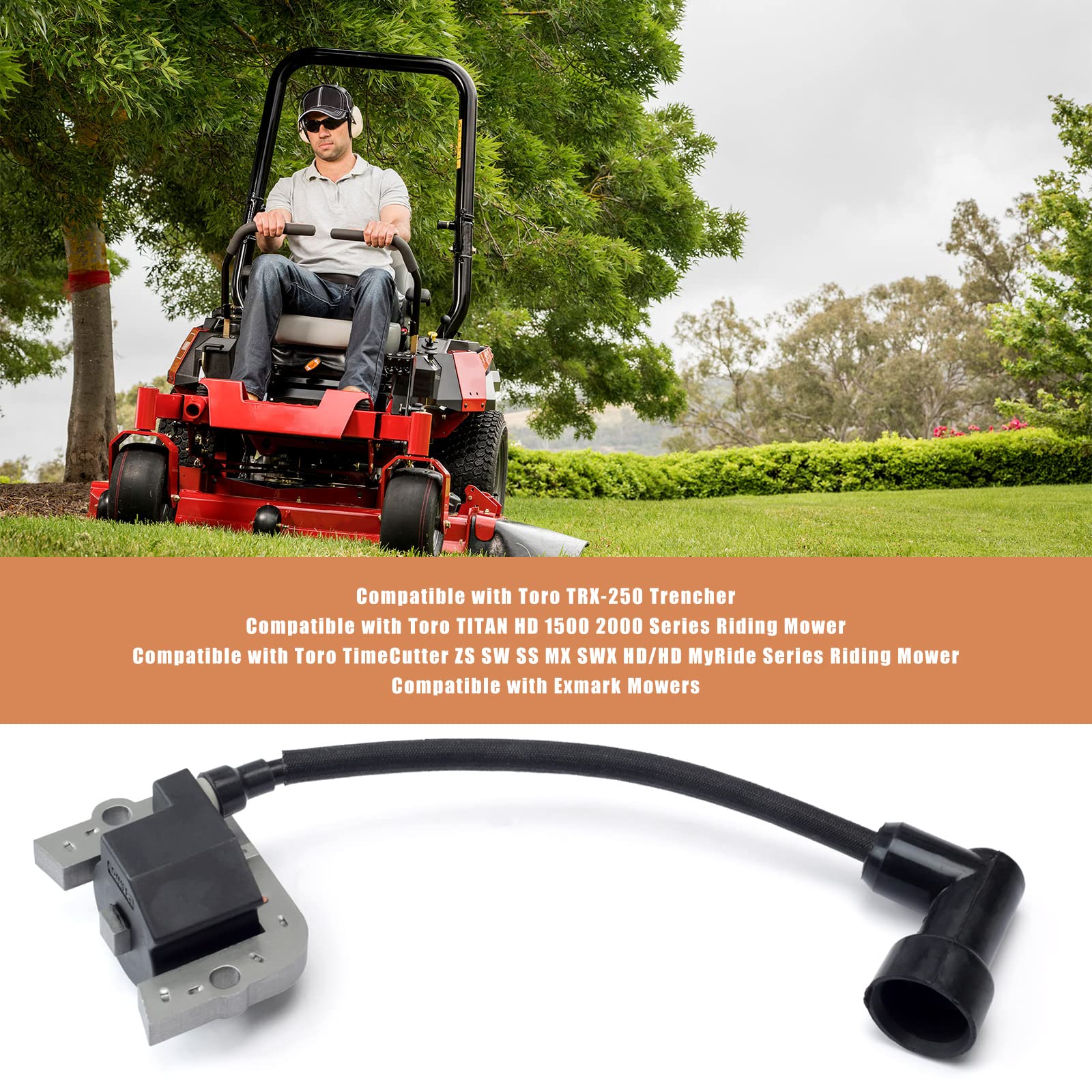 Dusledel ignition coil installed on a Toro TimeCutter mower, restores starting reliability