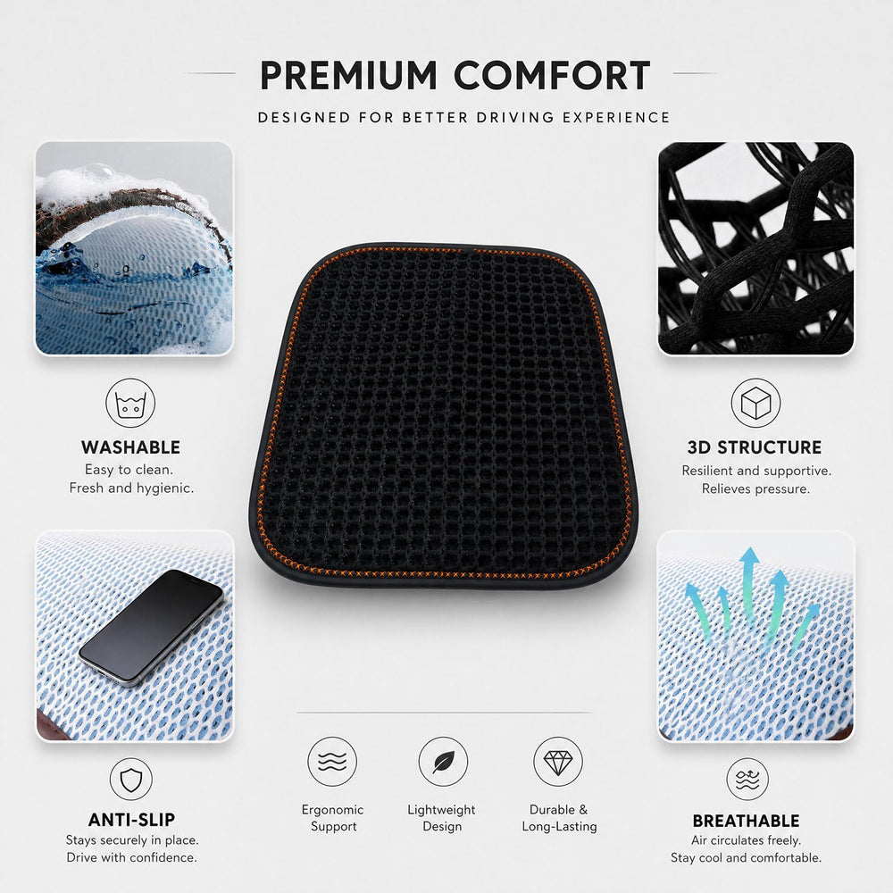 DUYUNCHEN paired seat and backrest cushions displaying full-seat ventilation