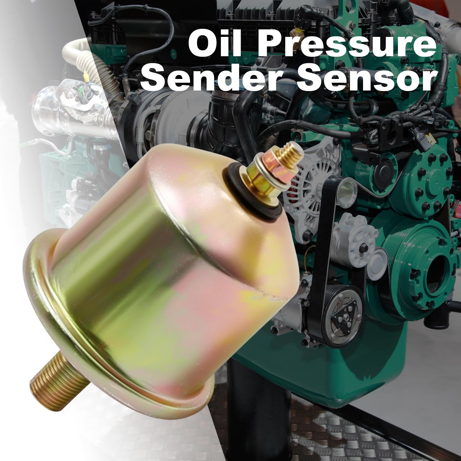 DUZFOREI sender installed on marine engine illustrating correct mounting location