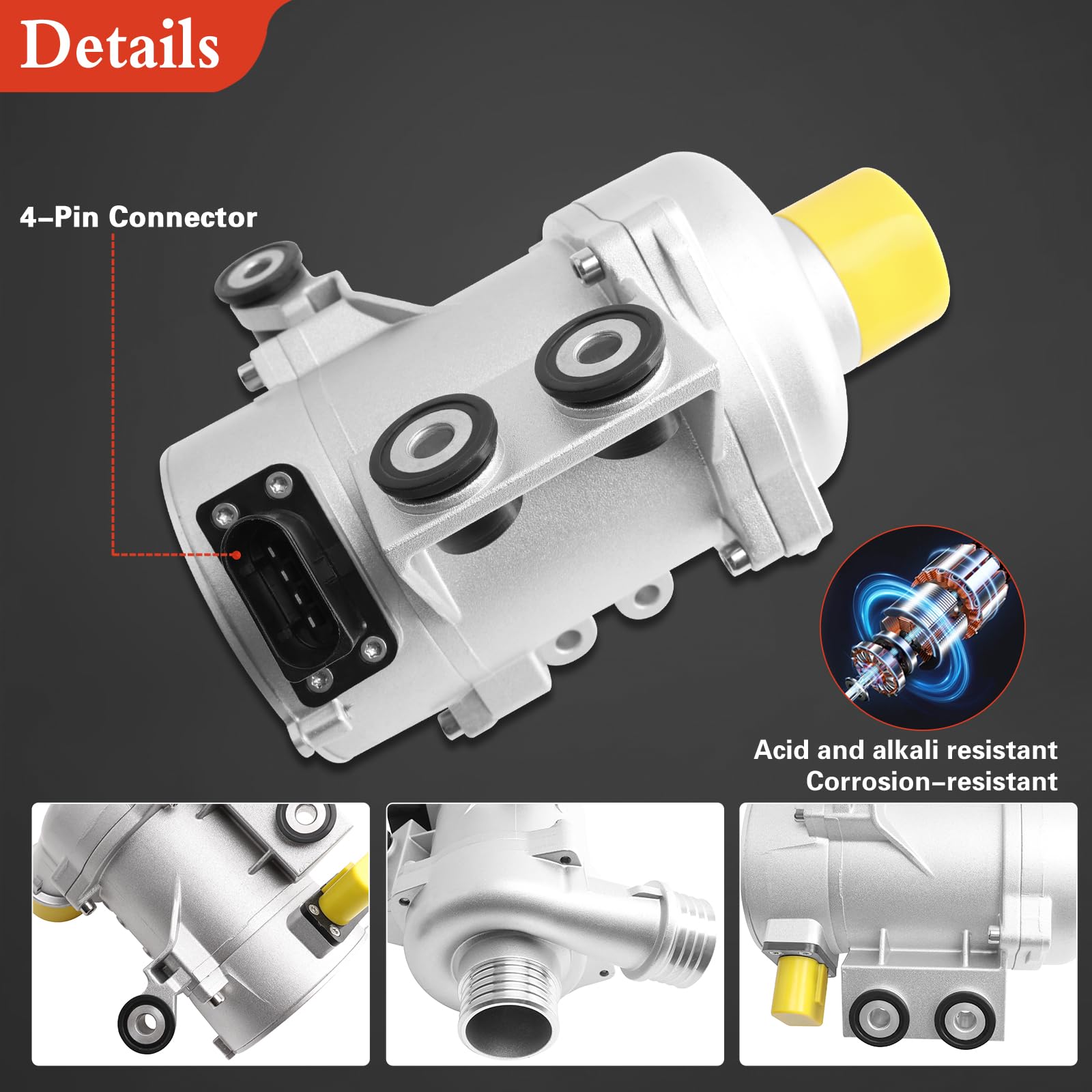 DWLDMLWC pump beside ruler illustrating compact size and fitment clarity