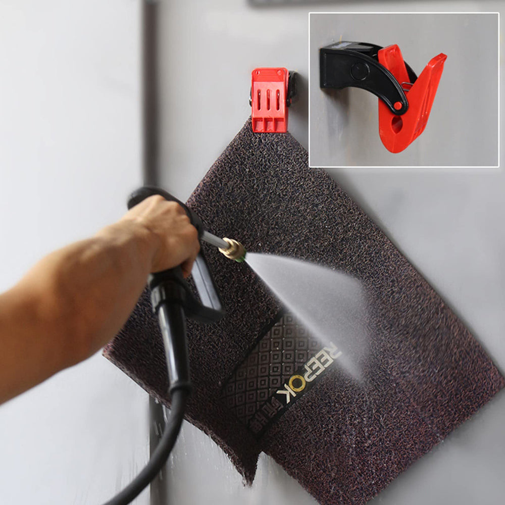 DWSFADA wall-mounted clamps holding multiple mats to speed up drying