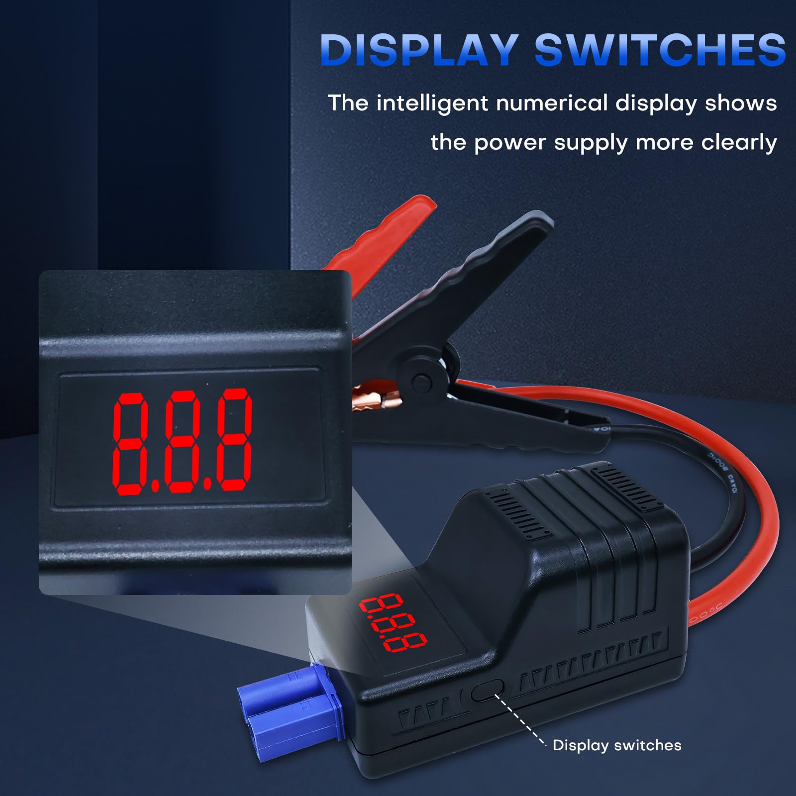 DY Power Sun clamps next to ruler for scale showing compact, portable design advantage