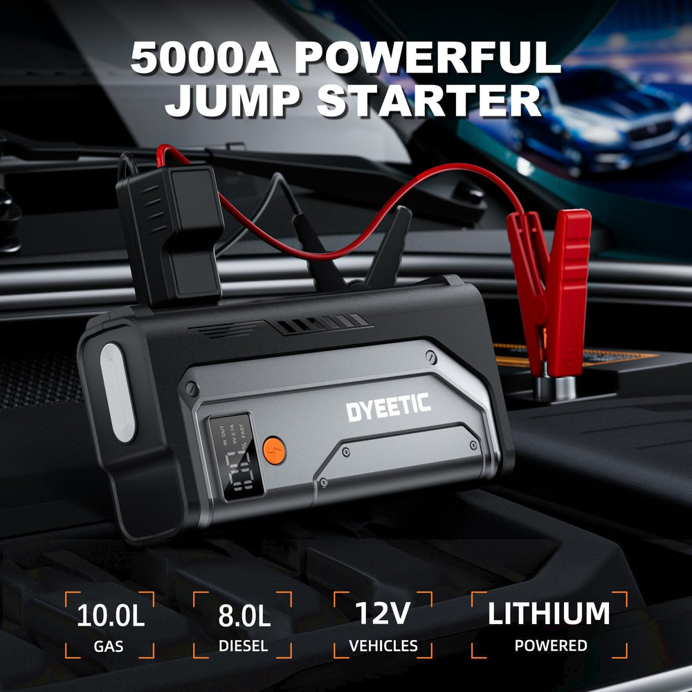 DYEETIC smart clamp close-up showing forced-start button for safety