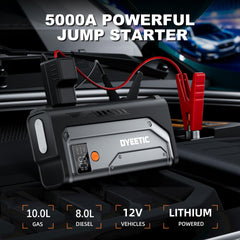 DYEETIC smart clamp close-up showing forced-start button for safety