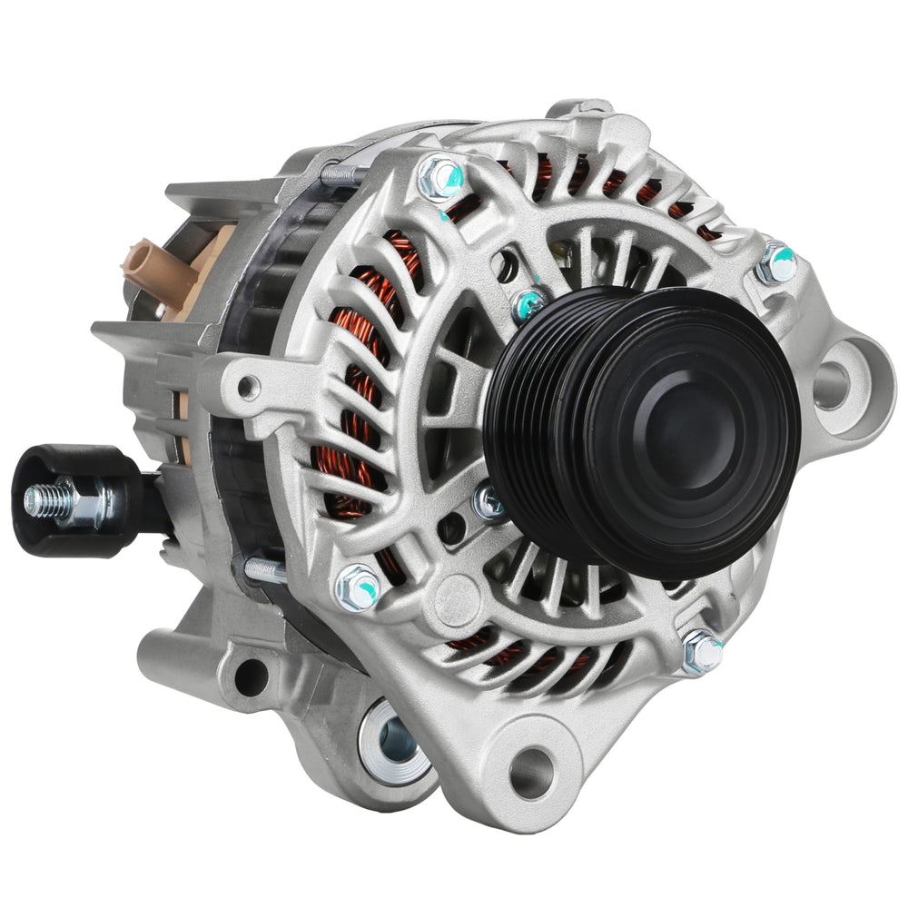 DynaVim Parts alternator front view showing mounting points and clean finish for easy fit