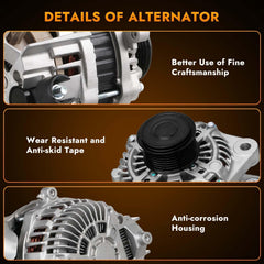 DynaVim Parts alternator installed in Accord engine bay showing direct-fit convenience