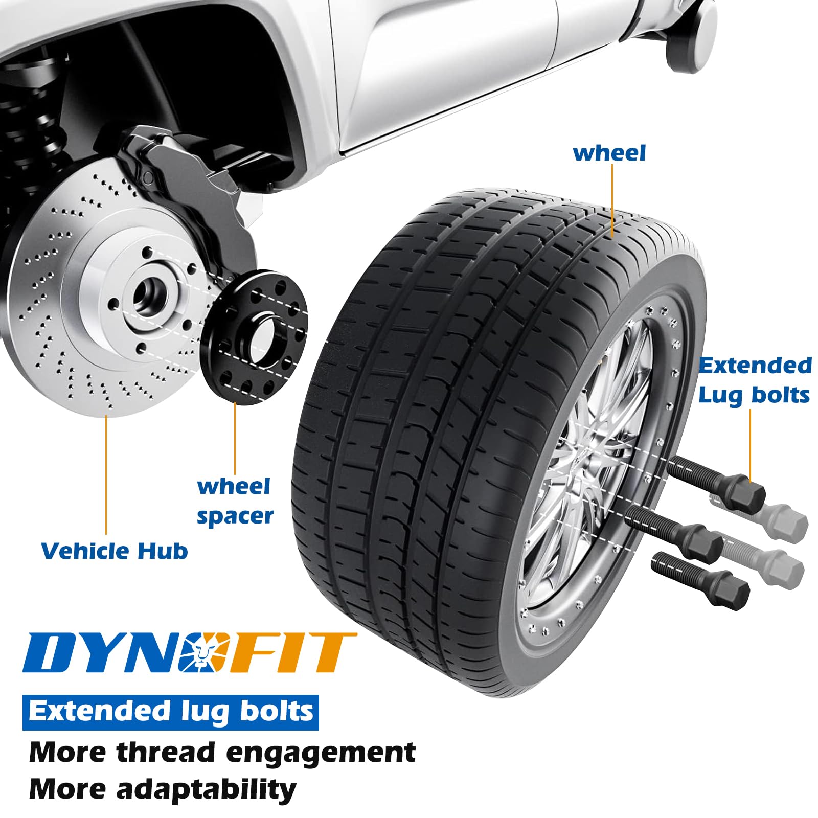 dynofit conical seat detail illustrating 60° taper for tight wheel contact