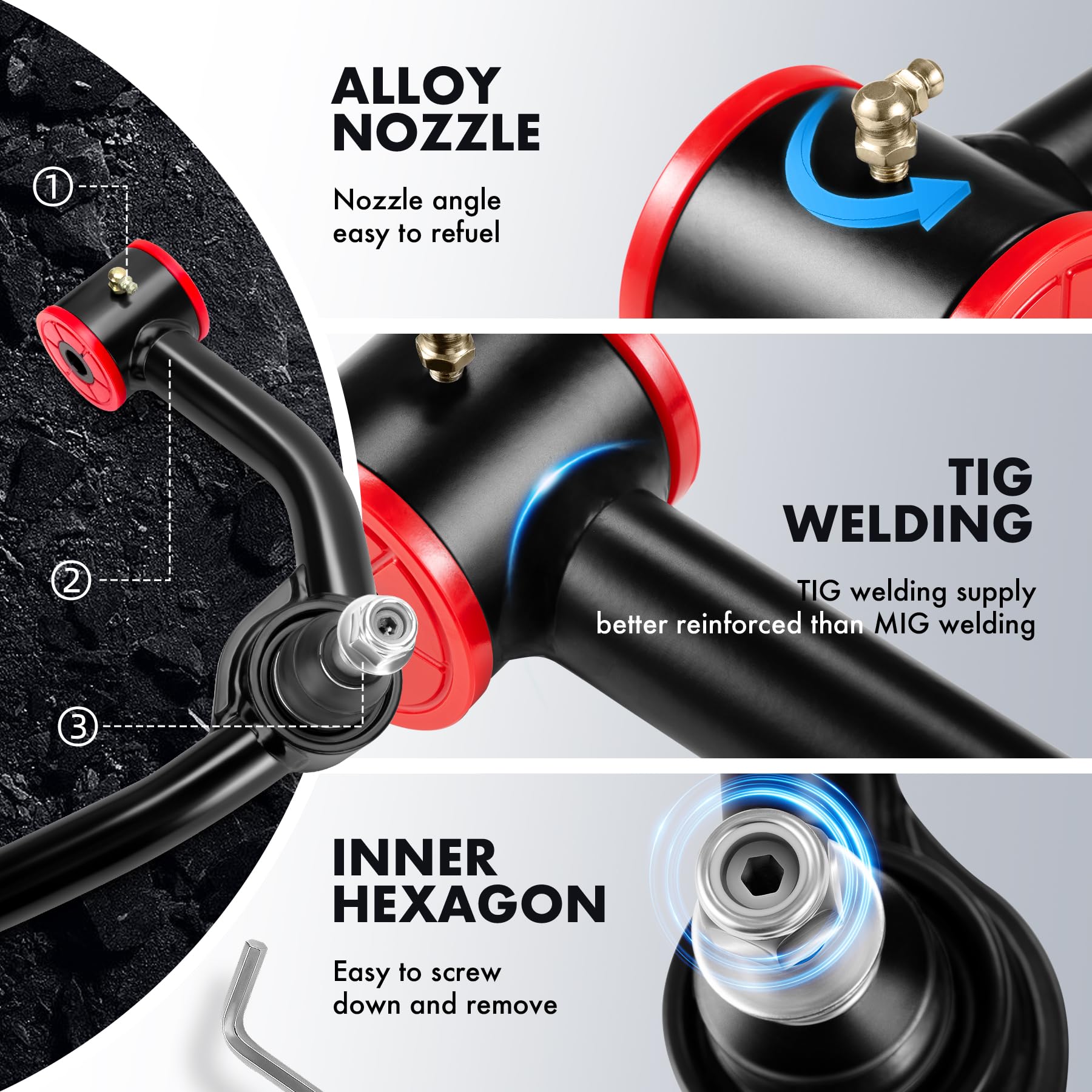 dynofit replaceable ball joint detail demonstrating corrosion resistance and durability