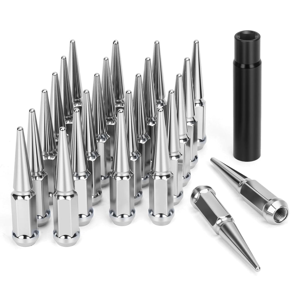 dynofit front packaging showing 24 spike lug nuts and organized set for easy identification